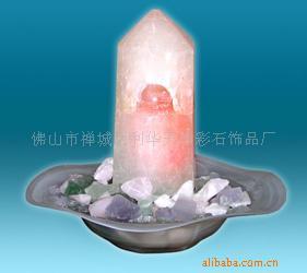 天然彩石水晶柱 点亮空间的自然艺术