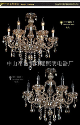 现代奢华酒店家居客厅双层复式18头干邑色K9水晶灯GL06 融合典雅与实用的照明艺术